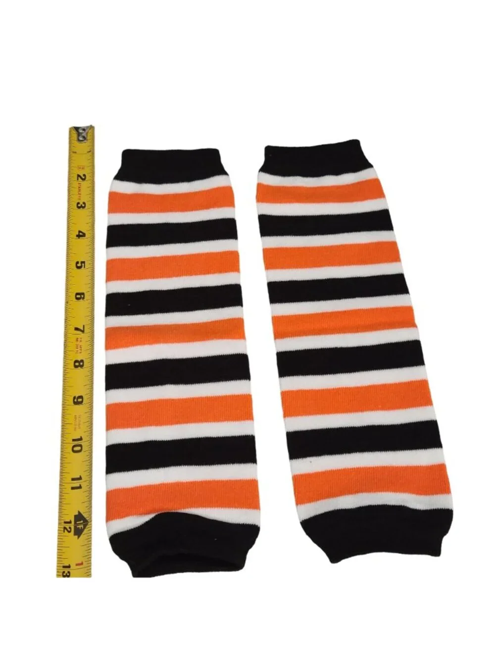 Leg Warmers Set Black White Orange Women Girl Boy Football Halloween Winter Fall